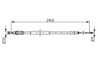 Pull cable, parking brake