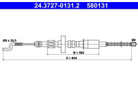 Traction cable, parking brake 24.3727-0131.2 ATE