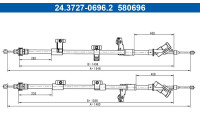 Traction cable, parking brake 24.3727-0696.2 ATE