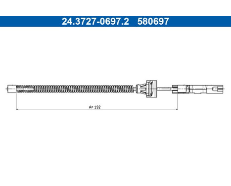 Traction cable, parking brake 24.3727-0697.2 ATE