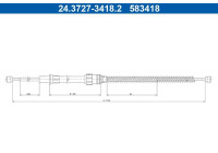 Traction cable, parking brake 24.3727-3418.2 ATE