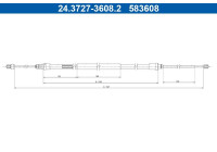 Traction cable, parking brake 24.3727-3608.2 ATE
