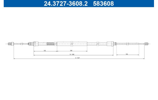 Traction cable, parking brake 24.3727-3608.2 ATE