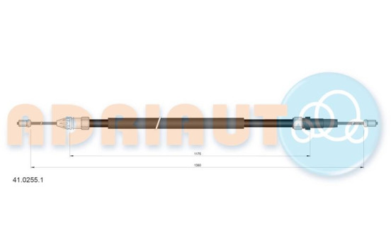 Traction cable, parking brake