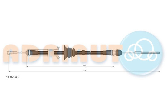 Traction cable, parking brake