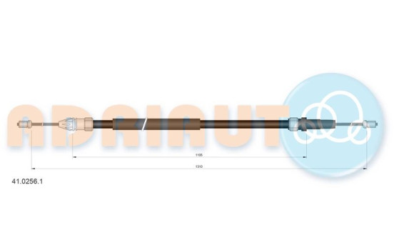 Traction cable, parking brake