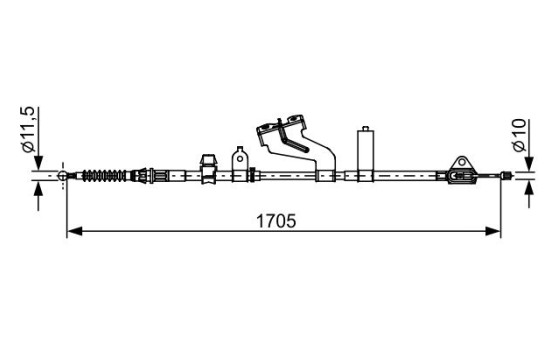 Traction cable, parking brake