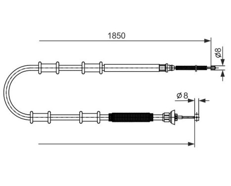 Traction cable, parking brake