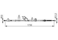 Traction cable, parking brake