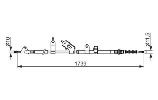 Traction cable, parking brake