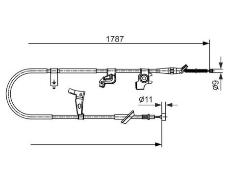 Traction cable, parking brake