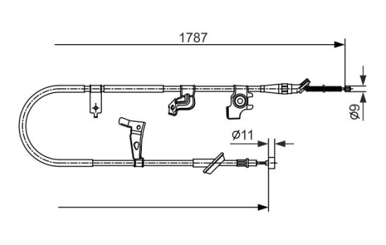 Traction cable, parking brake