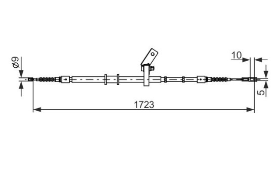 Traction cable, parking brake
