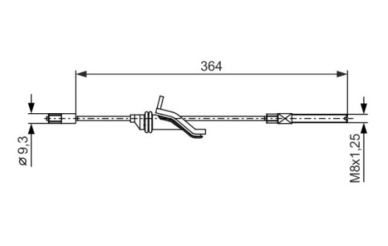 Traction cable, parking brake
