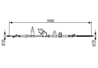 Traction cable, parking brake
