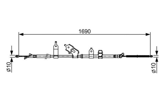 Traction cable, parking brake