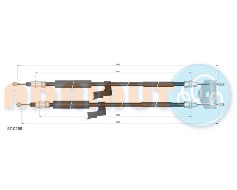 Traction cable, parking brake