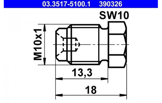Screw Plug, brake master cylinder 03.3517-5100.1 ATE