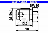 Screw Plug, brake master cylinder 390326 ATE