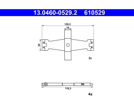 Accessory set, disc brake pad