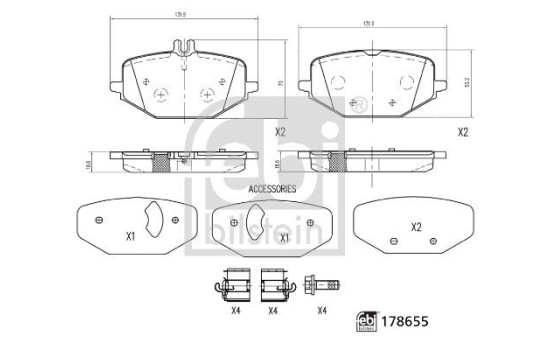 brake pad set 178655 FEBI