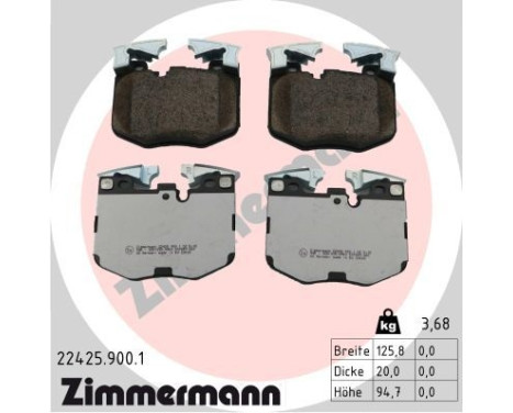 Brake pad set 22425.900.1 Zimmermann