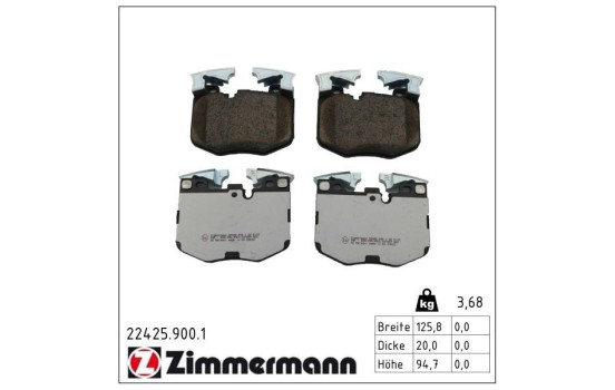 Brake pad set 22425.900.1 Zimmermann