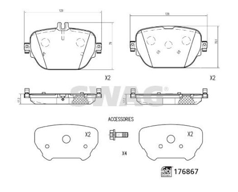 brake pad set 33103783 Swag, Image 2