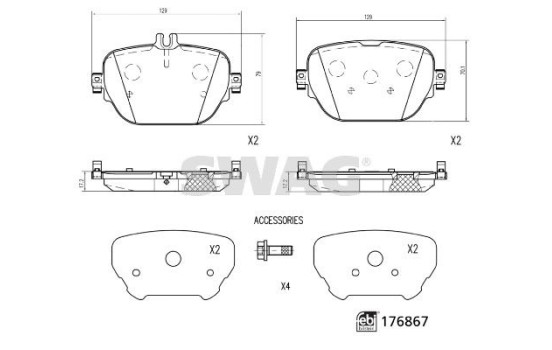 brake pad set 33103783 Swag, Image 2