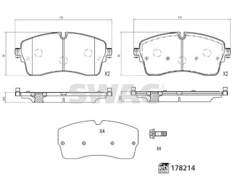 brake pad set 33104431 Swag, Image 2