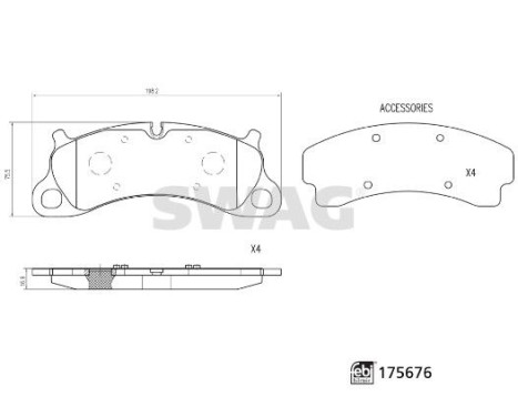 brake pad set 33105159 Swag, Image 2