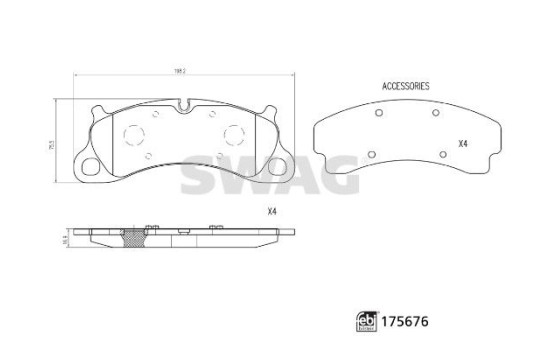 brake pad set 33105159 Swag, Image 2