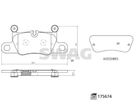 brake pad set 33105236 Swag, Image 2