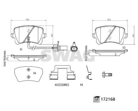 brake pad set 33105313 Swag, Image 2