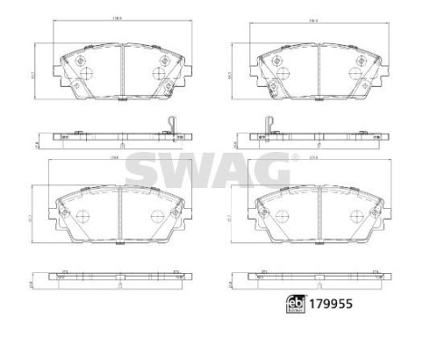 brake pad set 33105574 Swag