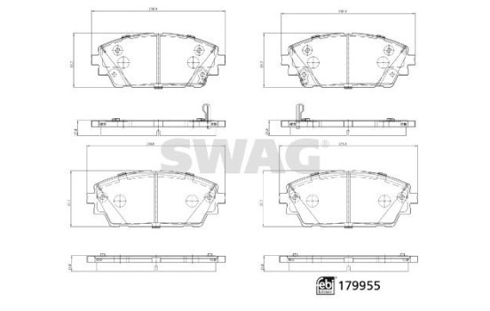 brake pad set 33105574 Swag