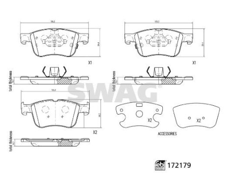 brake pad set 33107334 Swag, Image 2