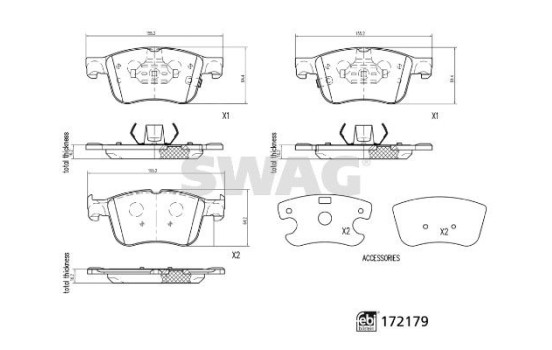 brake pad set 33107334 Swag, Image 2
