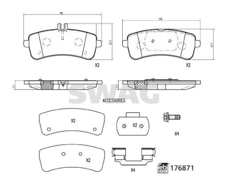 brake pad set 33107369 Swag, Image 2