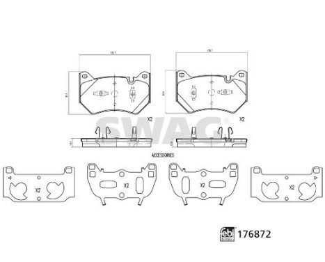 brake pad set 33107372 Swag, Image 2