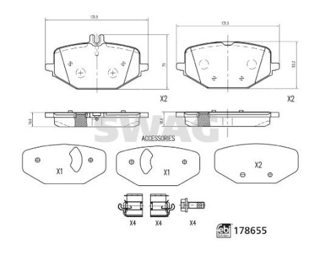 brake pad set 33107457 Swag, Image 2