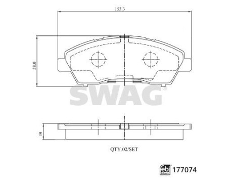 brake pad set 33107496 Swag