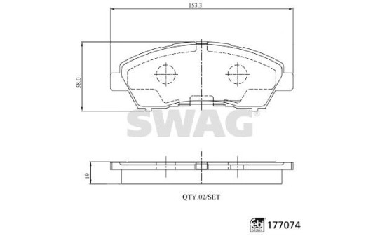 brake pad set 33107496 Swag