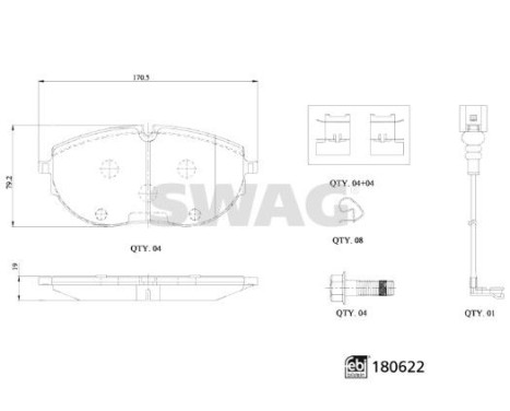 brake pad set 33107793 Swag