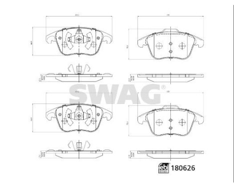 brake pad set 33107796 Swag