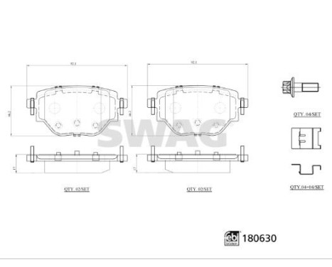 brake pad set 33107799 Swag