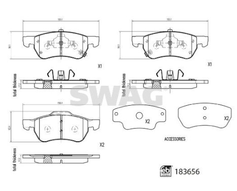 brake pad set 33109108 Swag