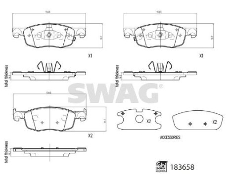 brake pad set 33109110 Swag