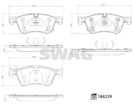 brake pad set 33109319 Swag, Image 2