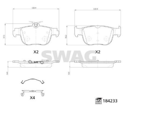 brake pad set 33109323 Swag